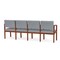 Lesro Lenox Wood 4 Seat Tandem Seating Wood Frame, Cherry, RS Fog Upholstery LW4103 - alternate 2